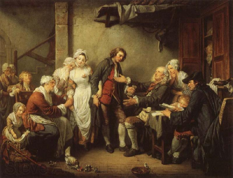 Jean-Baptiste Greuze The Village Marriage Contract Norge oil painting art